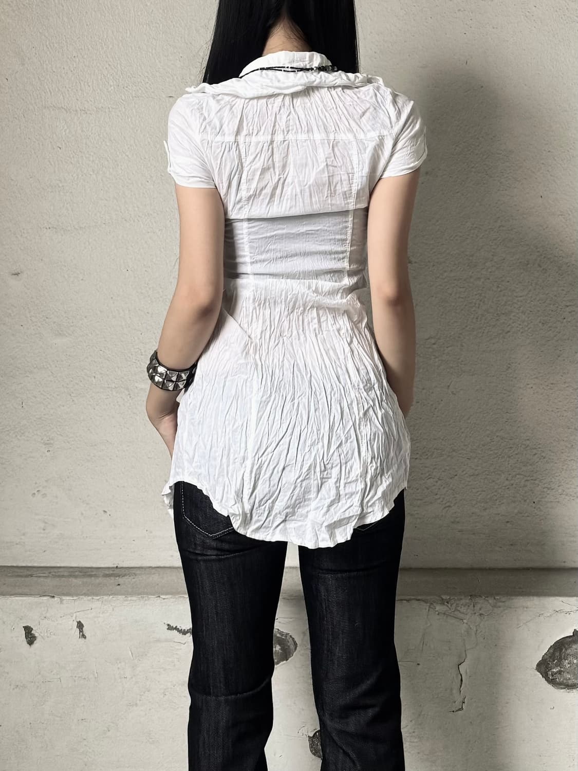 White wrinkle shirt 상품이미지3