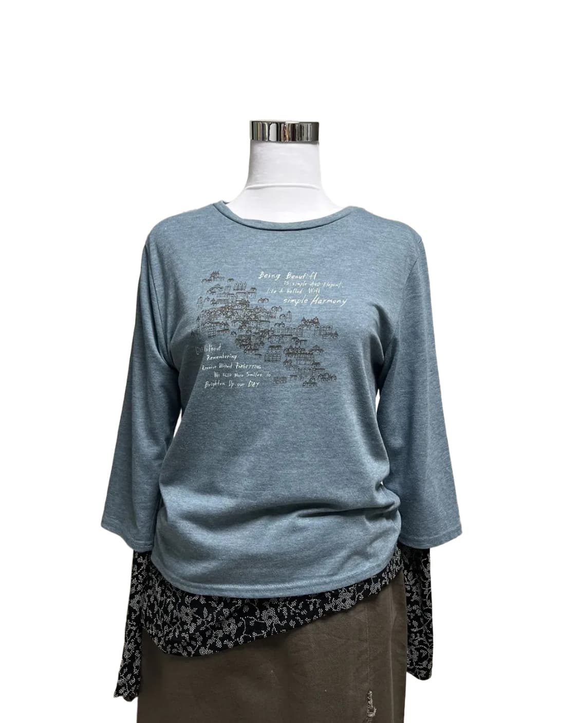 Blue house printing t shirt 상품이미지3