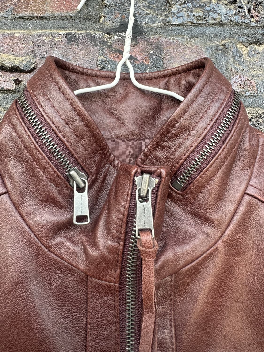 Andrew Marc 레더 자켓 브릭색 상품이미지3