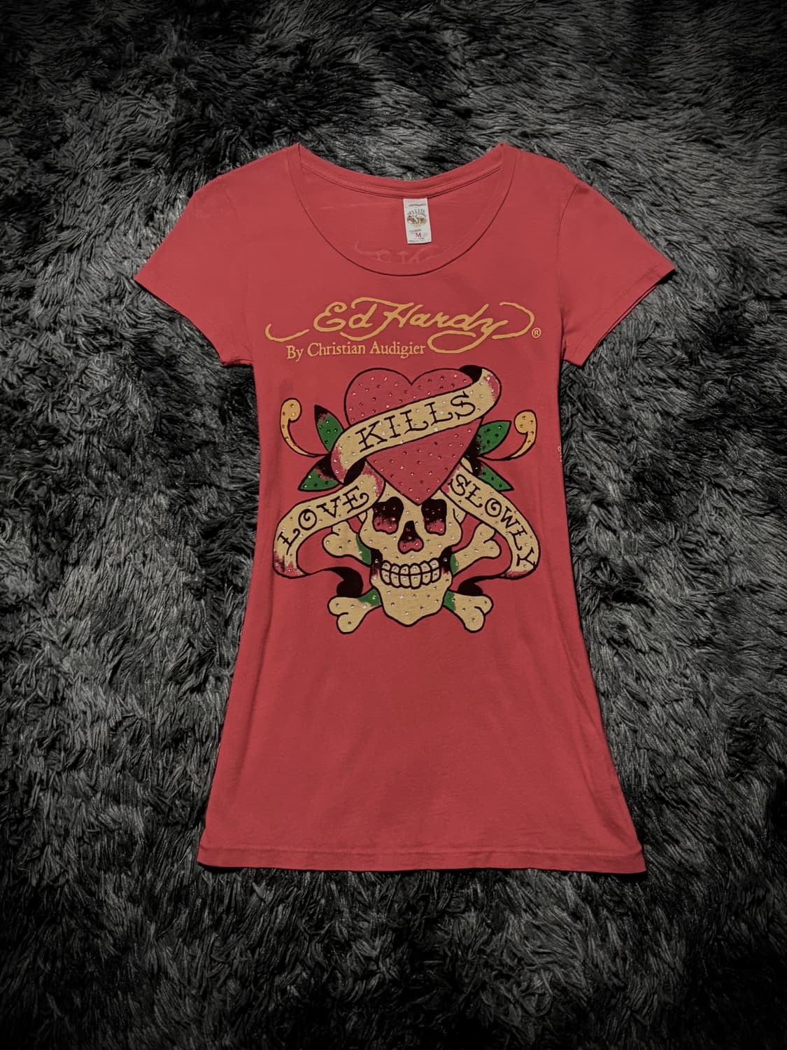 Ed Hardy 레드 스컬 큐빅 반팔 티셔츠 상품이미지1