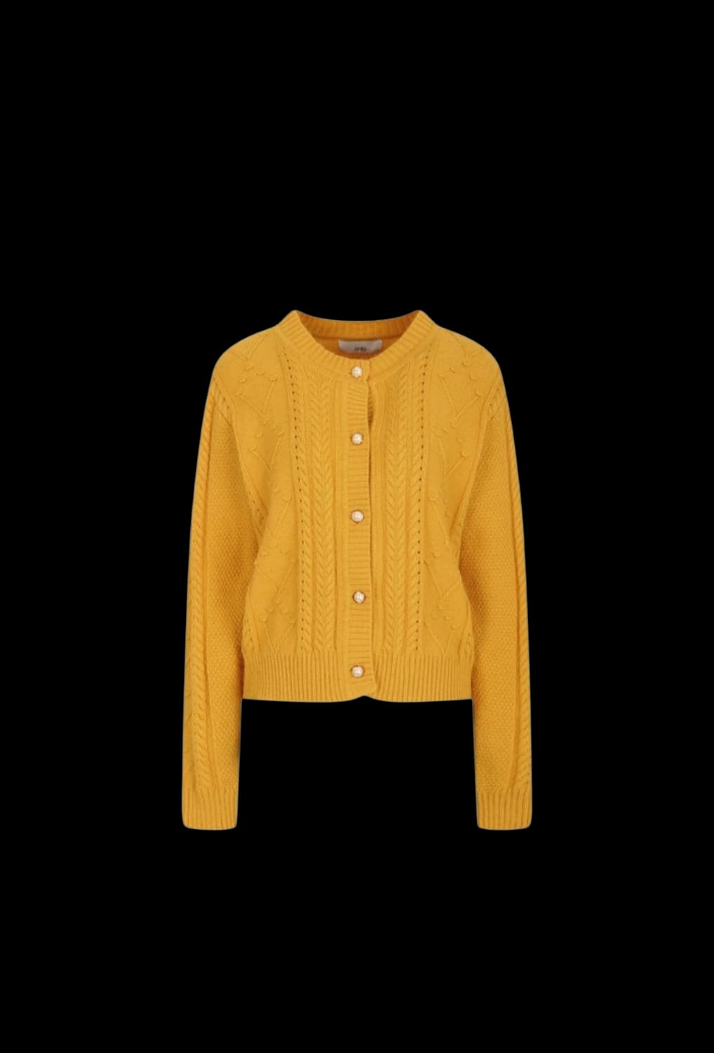 JJ지고트 울혼방 펀칭 케이블 진주버튼 여성가디건 55/상태좋음 상품이미지1