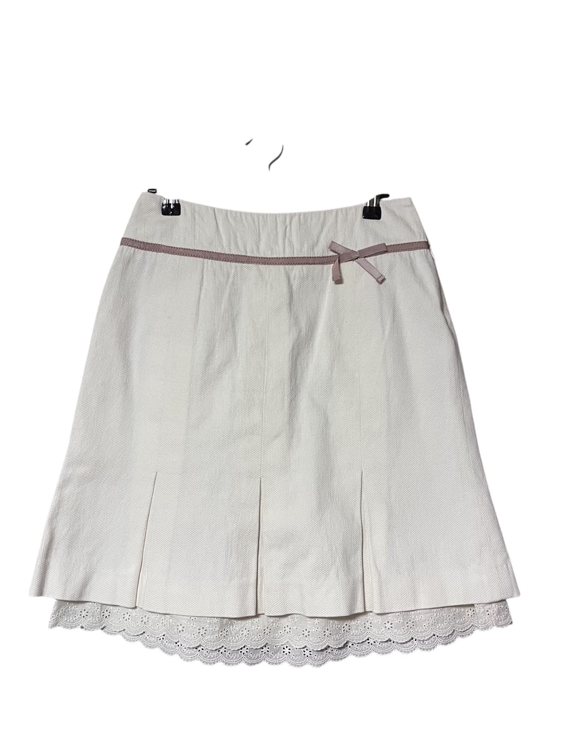 일본 빈티지 레이스 리본 미디 스커트 상품이미지1