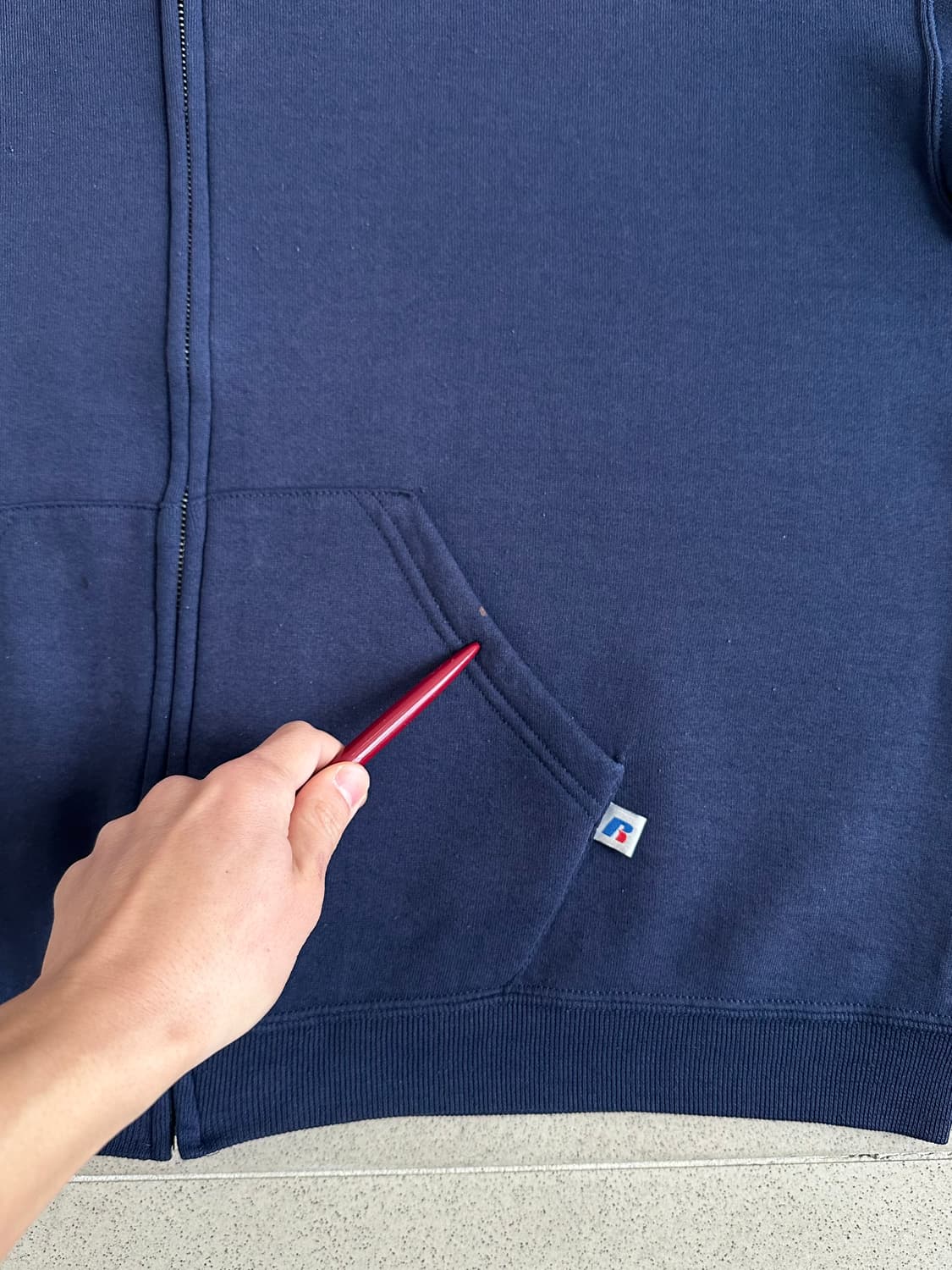 00s 빈티지 러셀 후드집업 네이비 XL 상품이미지6