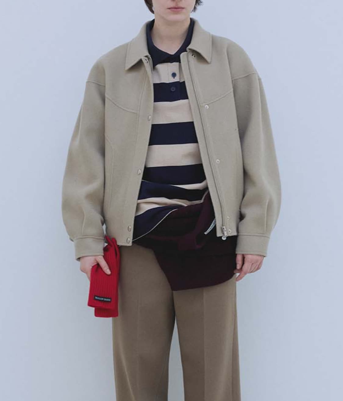 (새상품) 메종마레 베이지 울 점퍼 36 사이즈 상품이미지3