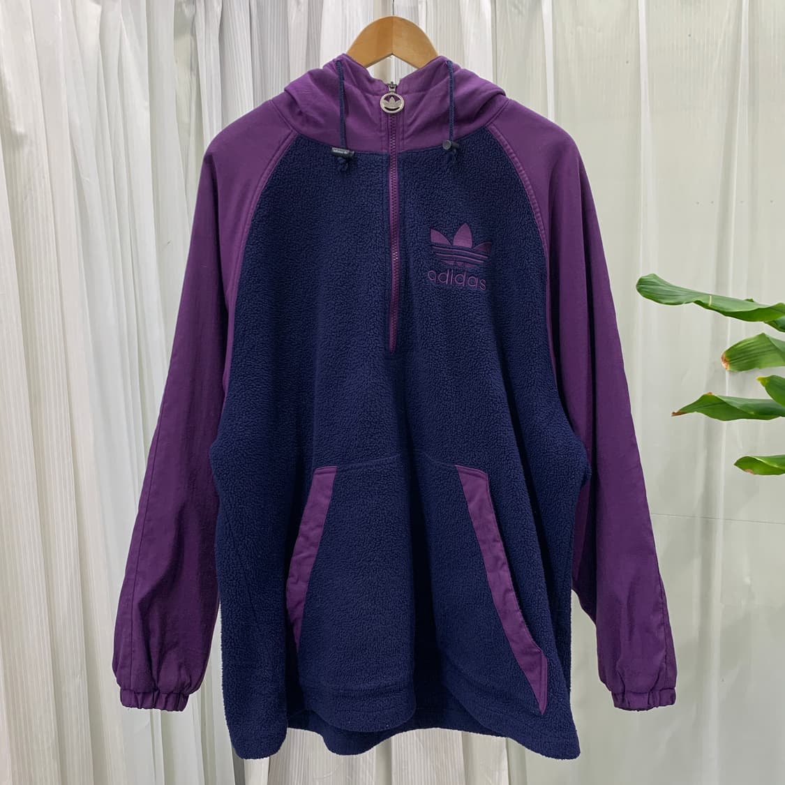 80's 아디다스 빅로고 후드 아노락 후리스 1789 상품이미지2