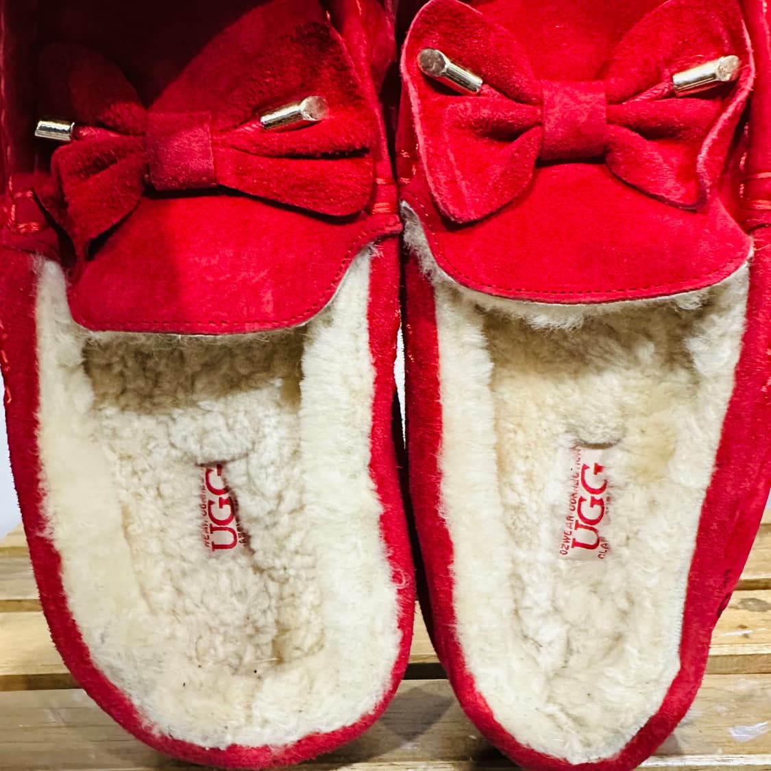 250) 어그 UGG 로퍼 여성 여자 슈즈 모카신 스웨이드 레드 상품이미지8