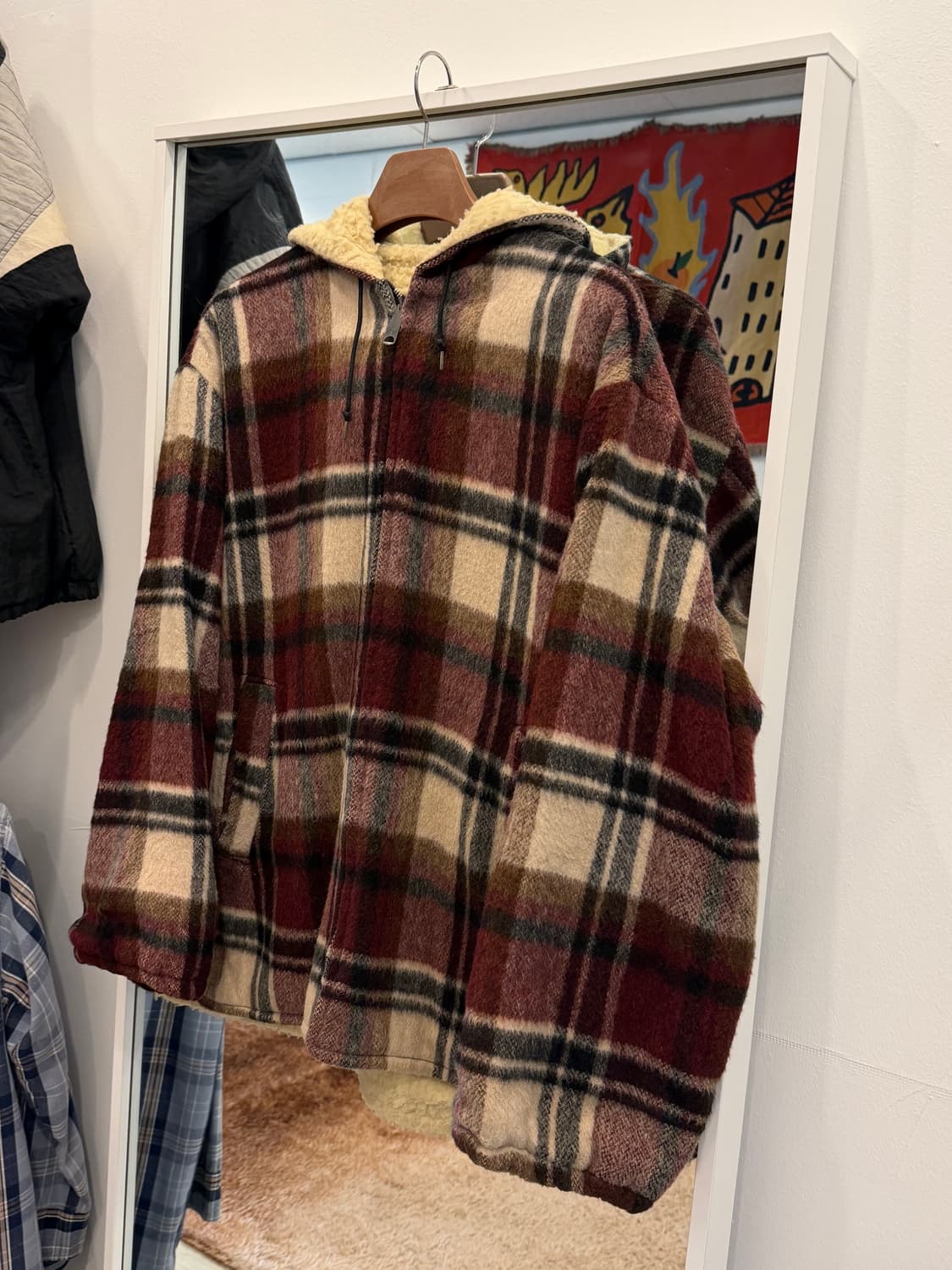 60-70s Brent 빈티지 옴브레 쉐르파 후드 자켓 상품이미지1