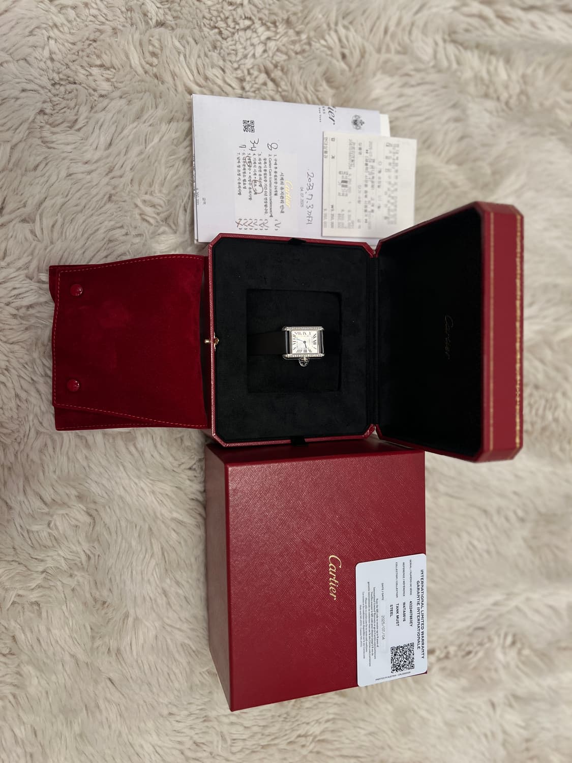 까르띠에 탱크 머스트 스몰 시계 풀박스 (새상품) 상품이미지1