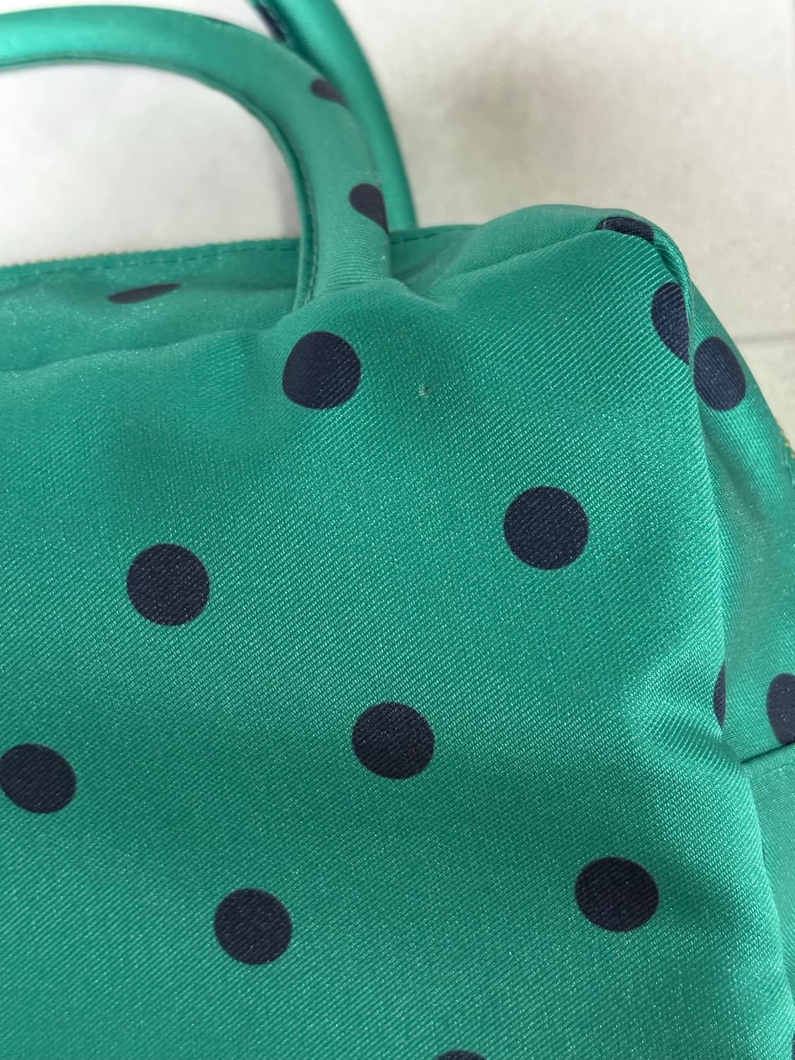 피치바스켓마켓 폴카 도트백 그린 상품이미지3