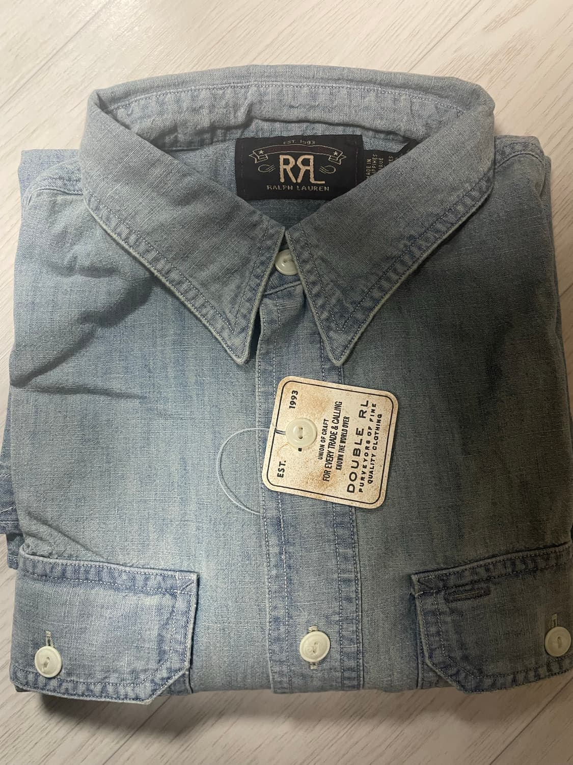 더블알엘 rrl 인디고 샴브레이 워크셔츠 s 상품이미지1