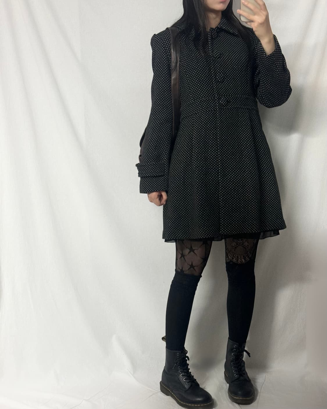 미니 도트 패턴 울 블렌디트 코트 상품이미지9