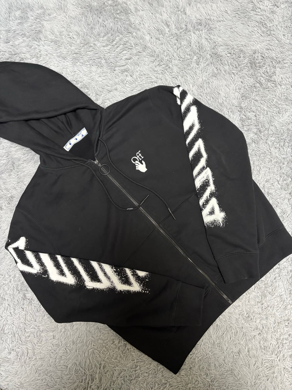 오프화이트 스프레이 애로우 후드집업 상품이미지3