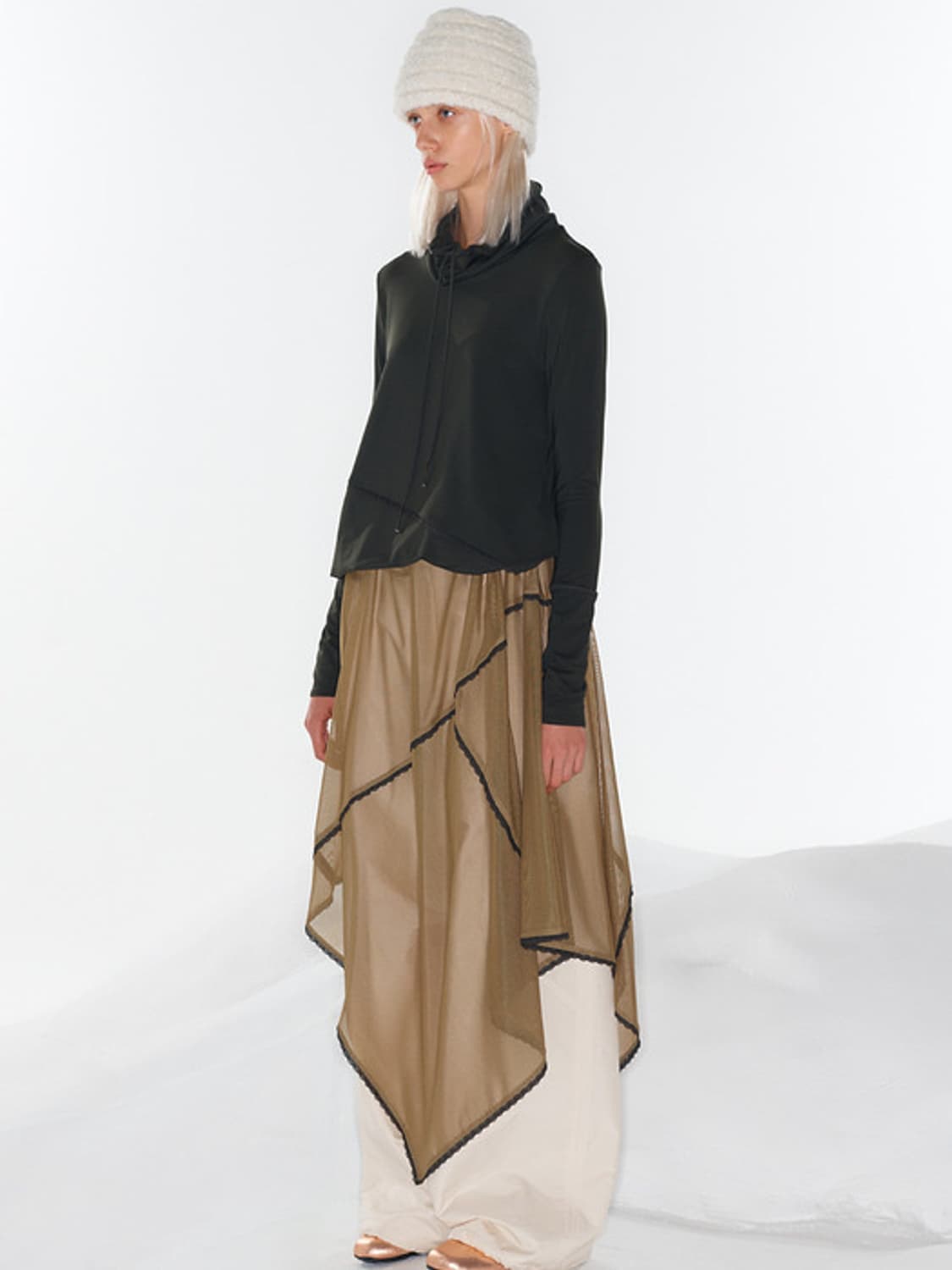 OPEN YY LACE TRIM ADJUSTABLE DRESS (카키) 상품이미지2