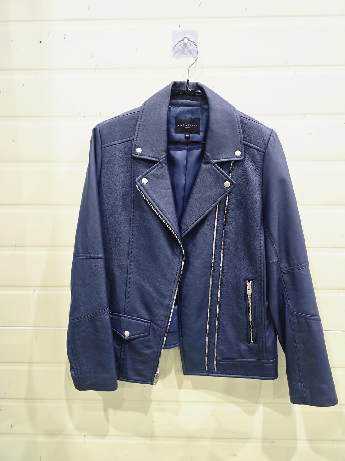 루나코어스 여성 가죽 라이더 자켓 네이비 77 상품이미지9