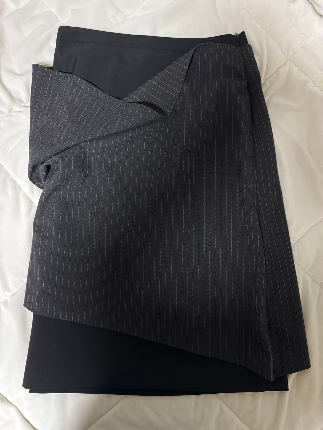 (원가13.9)바하윤 layered draped skirt(stripe) 상품이미지2