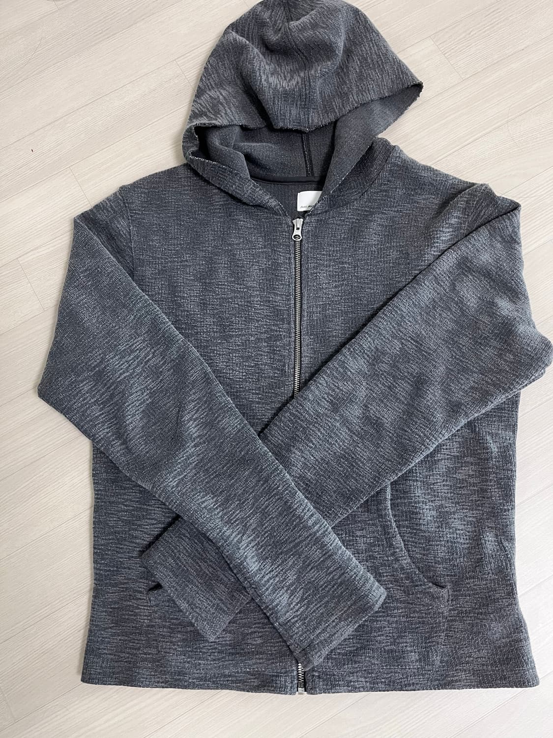 모노프리베 택스쳐 후드집업 그레이-2 상품이미지2