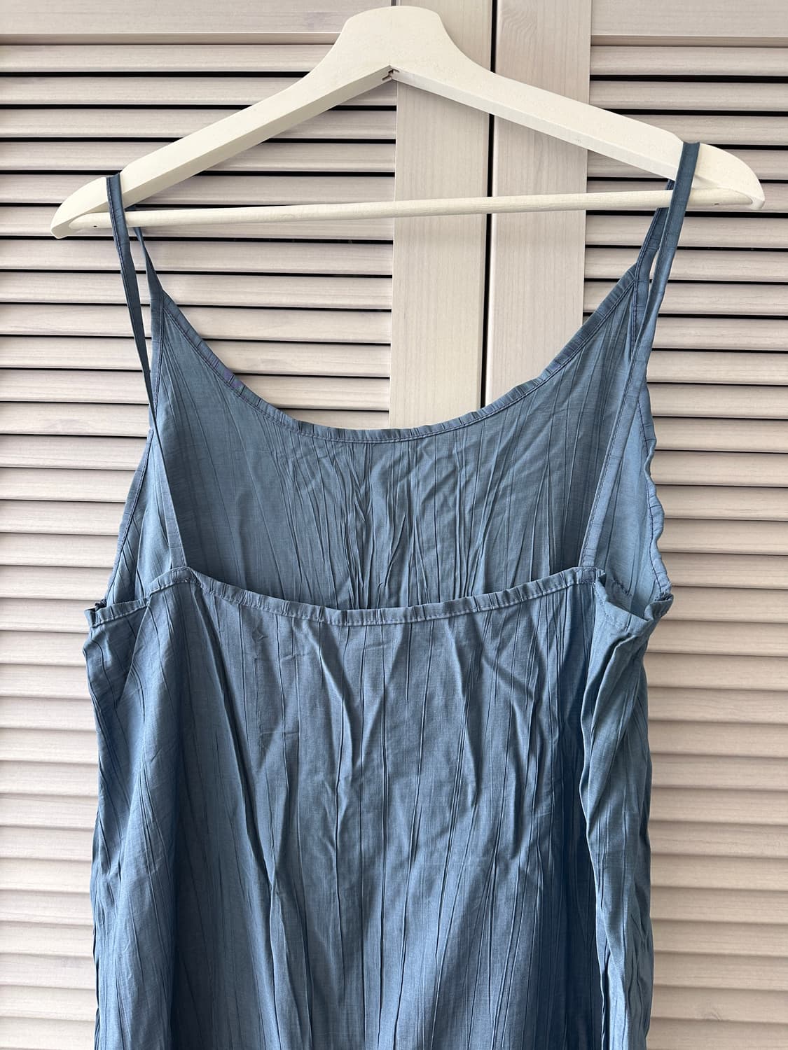 뮤트 블루 뷔스티에 링클 원피스 상품이미지4