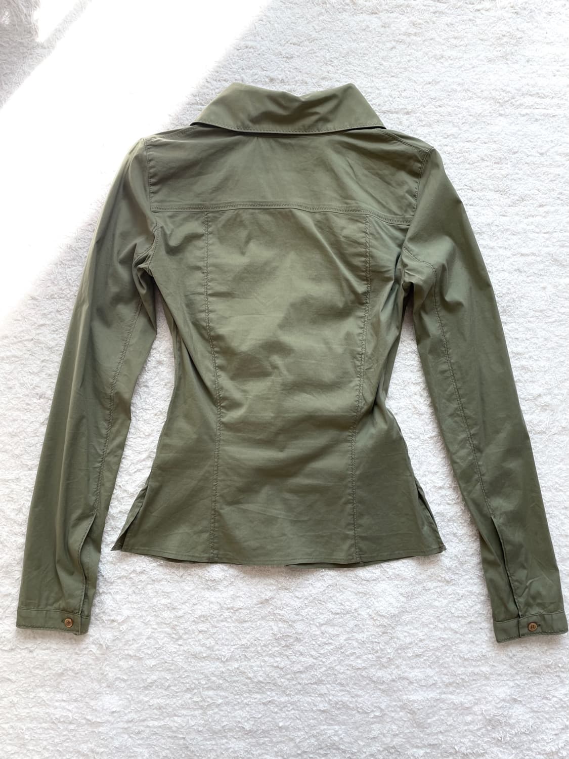 프론트 지퍼 셔링 셔츠 탑 상품이미지6