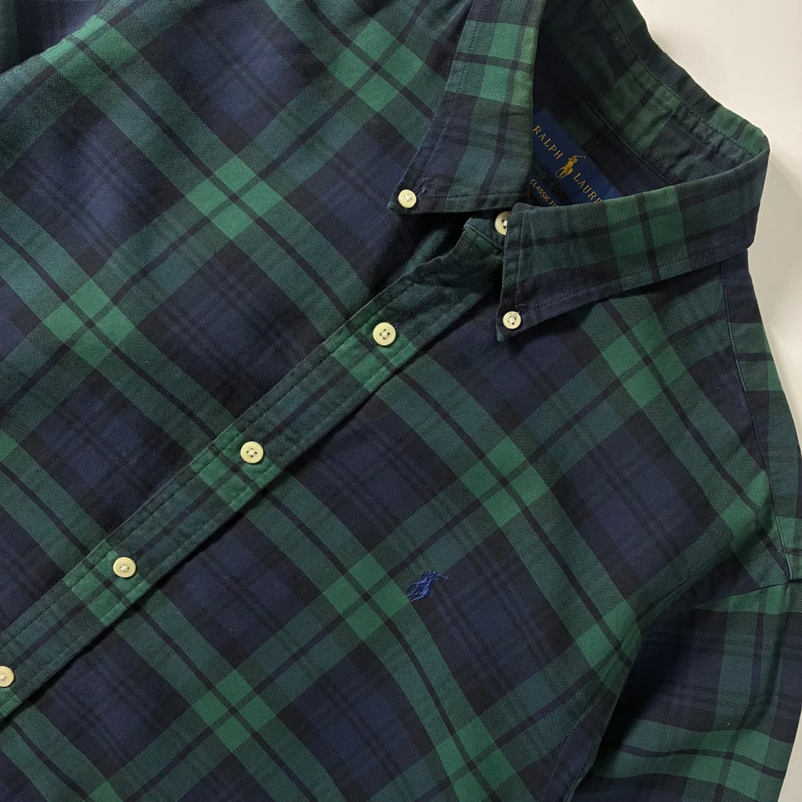 Polo  폴로 랄프로렌 자수 코튼 그린 타탄체크 셔츠 상품이미지3