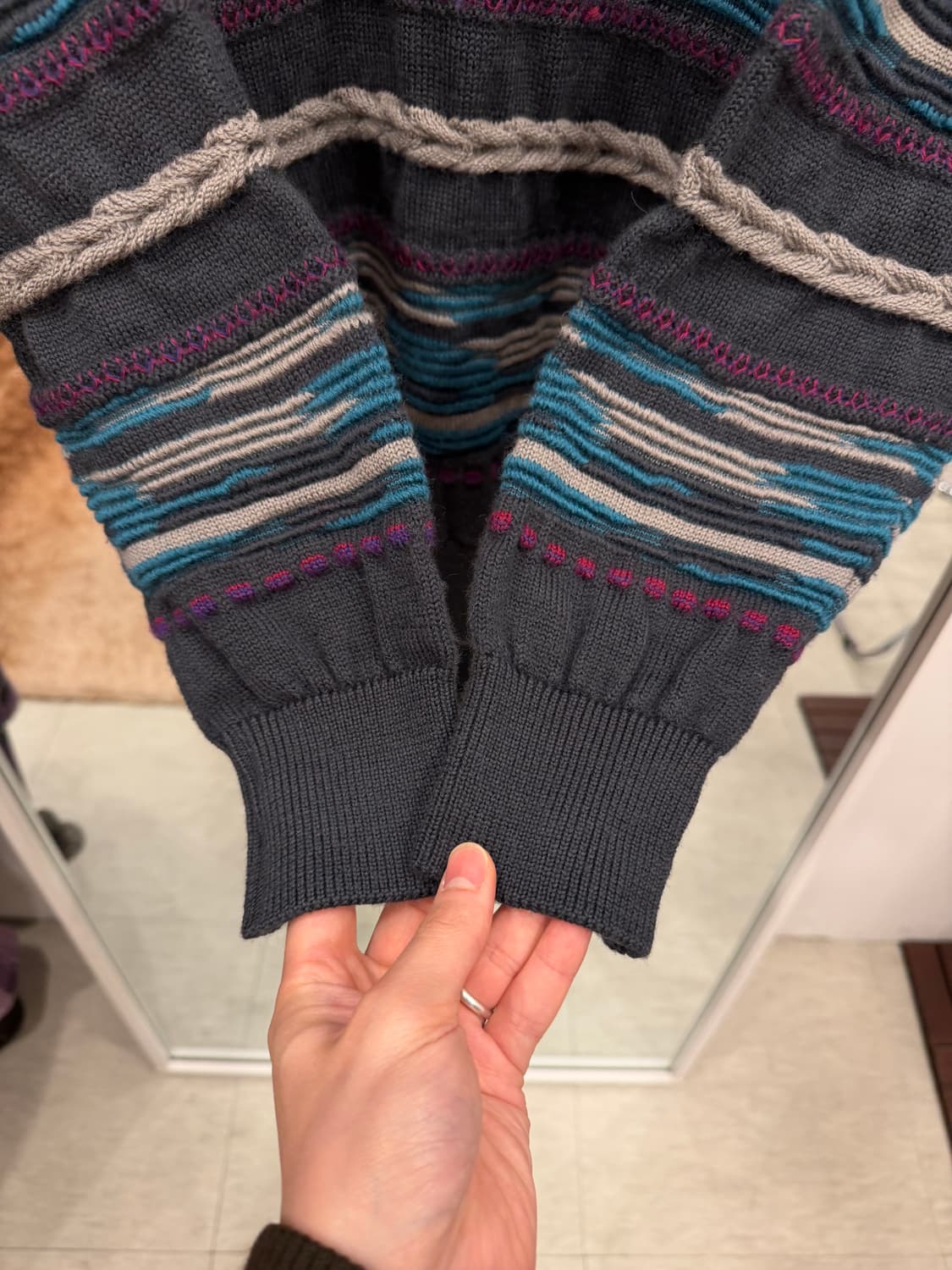 Vtg 멀티 컬러 케이블 니트 (made in Japan) 상품이미지3