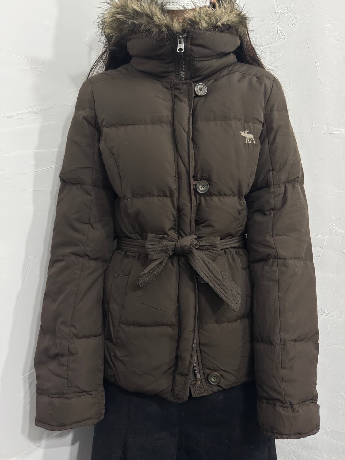 abercrombie brown fur detail padding 상품이미지5
