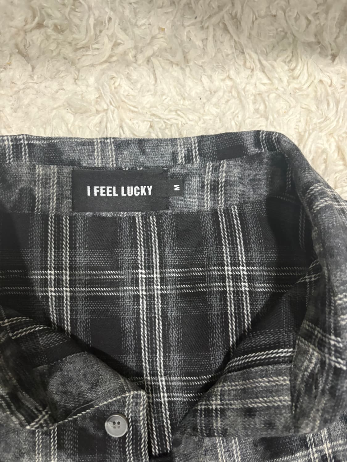 [새상품 M] 아이필럭키 더블레이어드 와플 체크 셔츠 상품이미지4