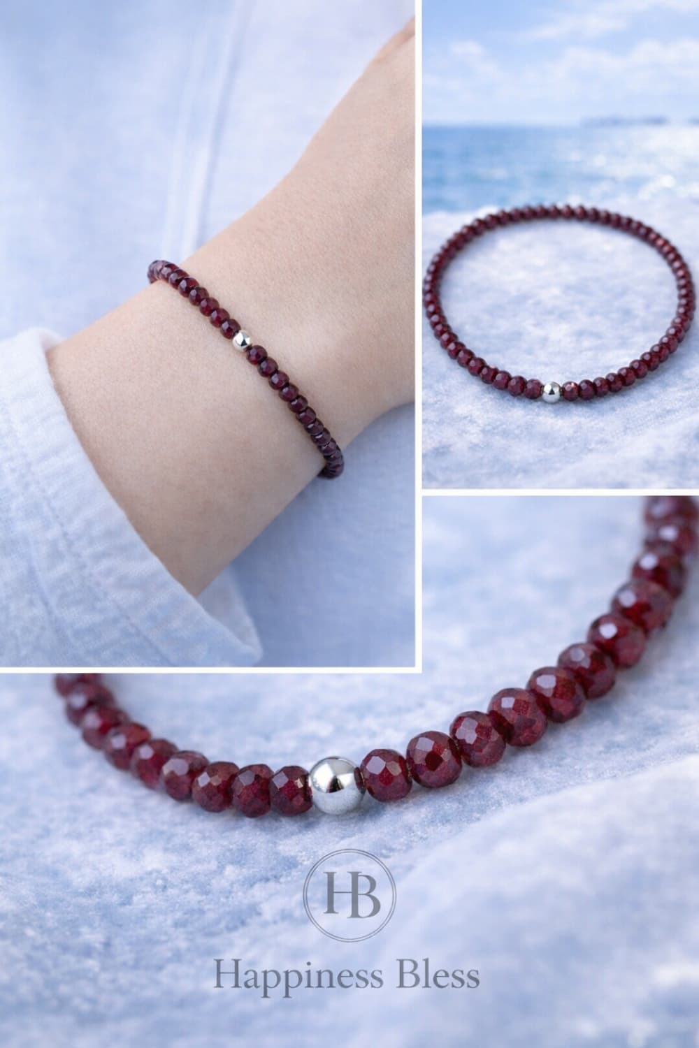 탄생석팔찌| 1월 탄생석| 컷팅 가넷 3mm 원석 팔찌 상품이미지3