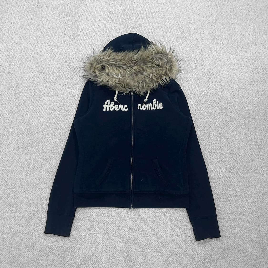아베크롬비 스펠 로고 울프죠 후드퍼 집업 네이비 상품이미지2