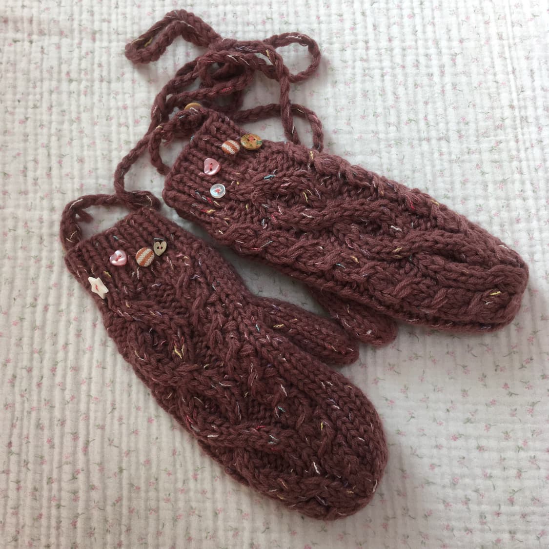 JPN/ 핸드메이드 꽈배기 뜨개 벙어리 장갑 모리걸벙어리장갑 상품이미지3