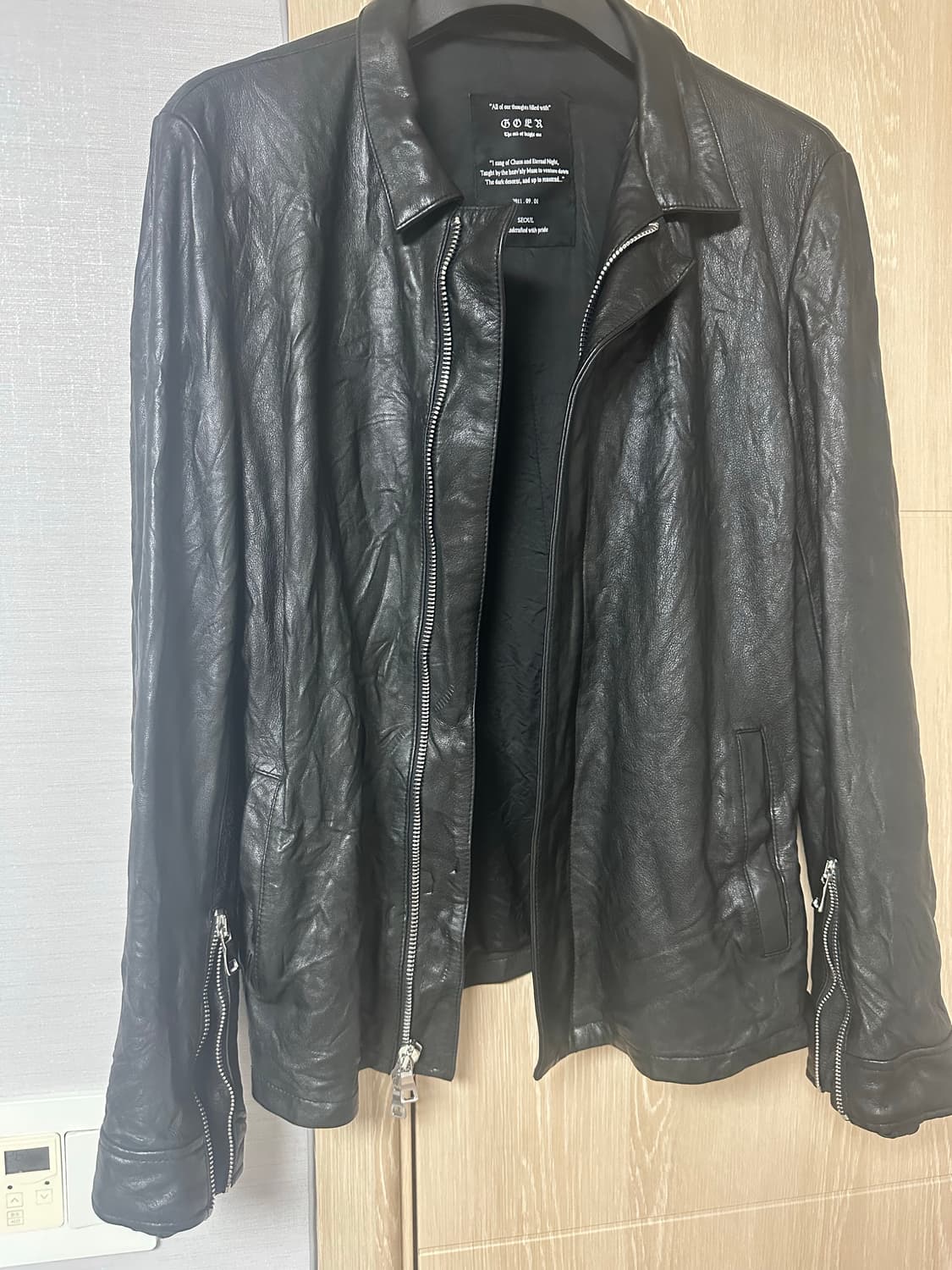 GOER 주름가공 가죽자켓 상품이미지2