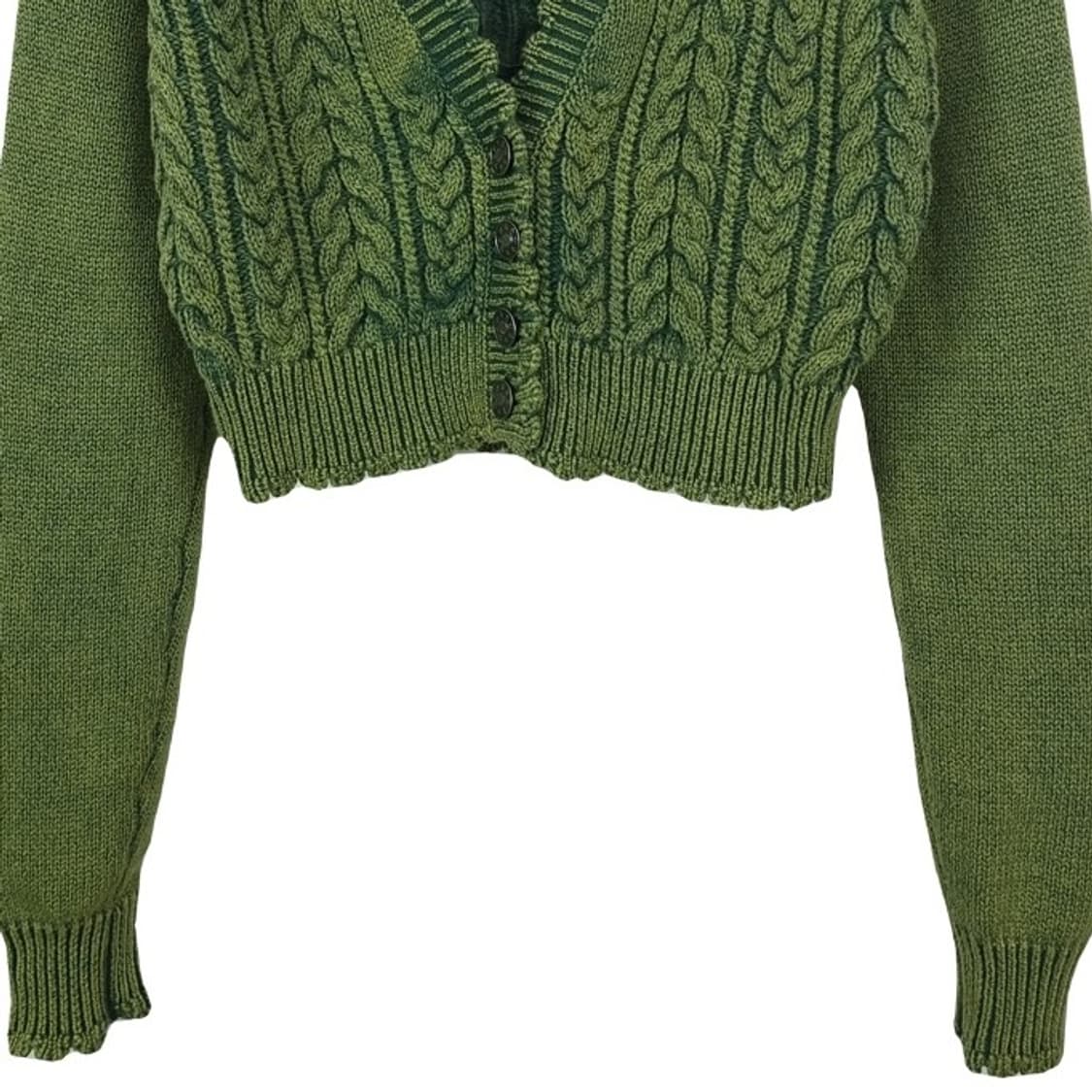 [자라] 빈티지 가공 워시드 크롭 브이넥 니트 가디건 M18742 상품이미지5