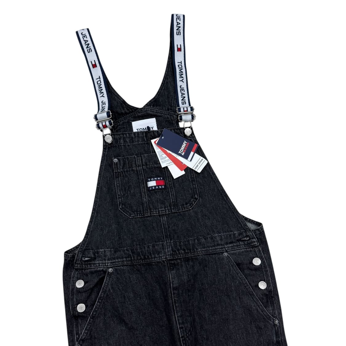 타미힐피거 타미진스 데님 오버롤 멜빵 바지 흑청 블랙 S 상품이미지2