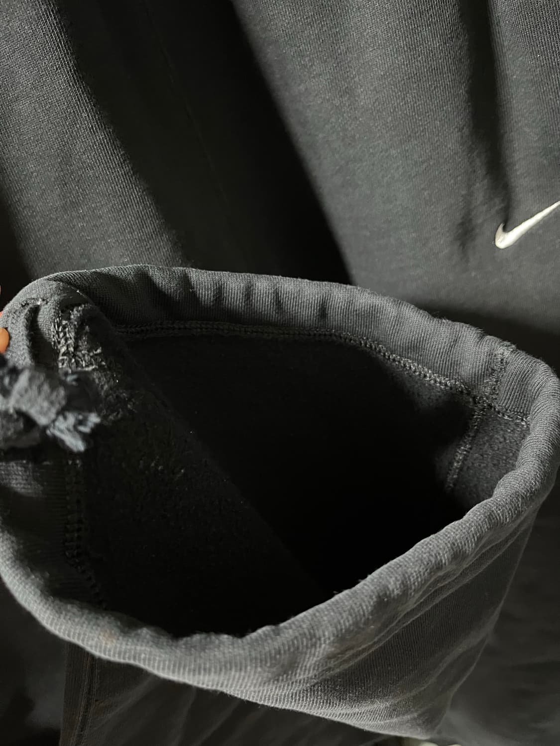 (M) 나이키 NSW 스우시 오픈 헴 플리스 팬츠 블랙 상품이미지4