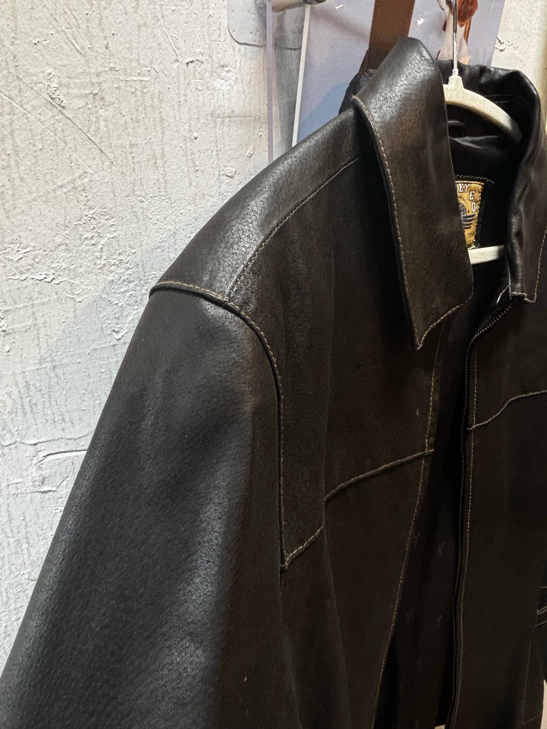 빈티지 하드 가죽 자켓/다크브라운 상품이미지8