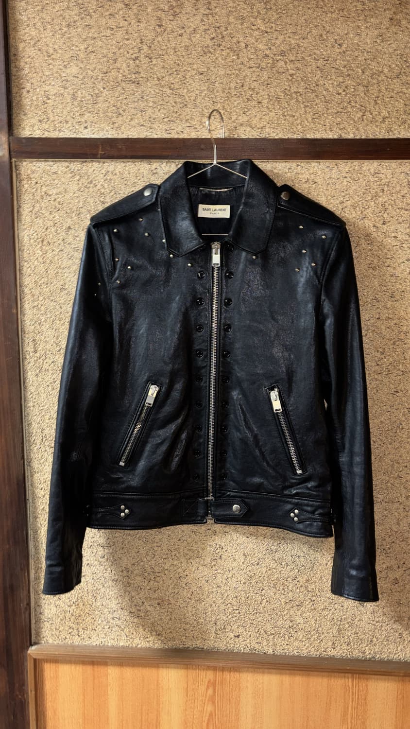 생로랑 에디슬리먼 2014ss 런웨이 스터드 레더자켓 48사이즈 상품이미지2