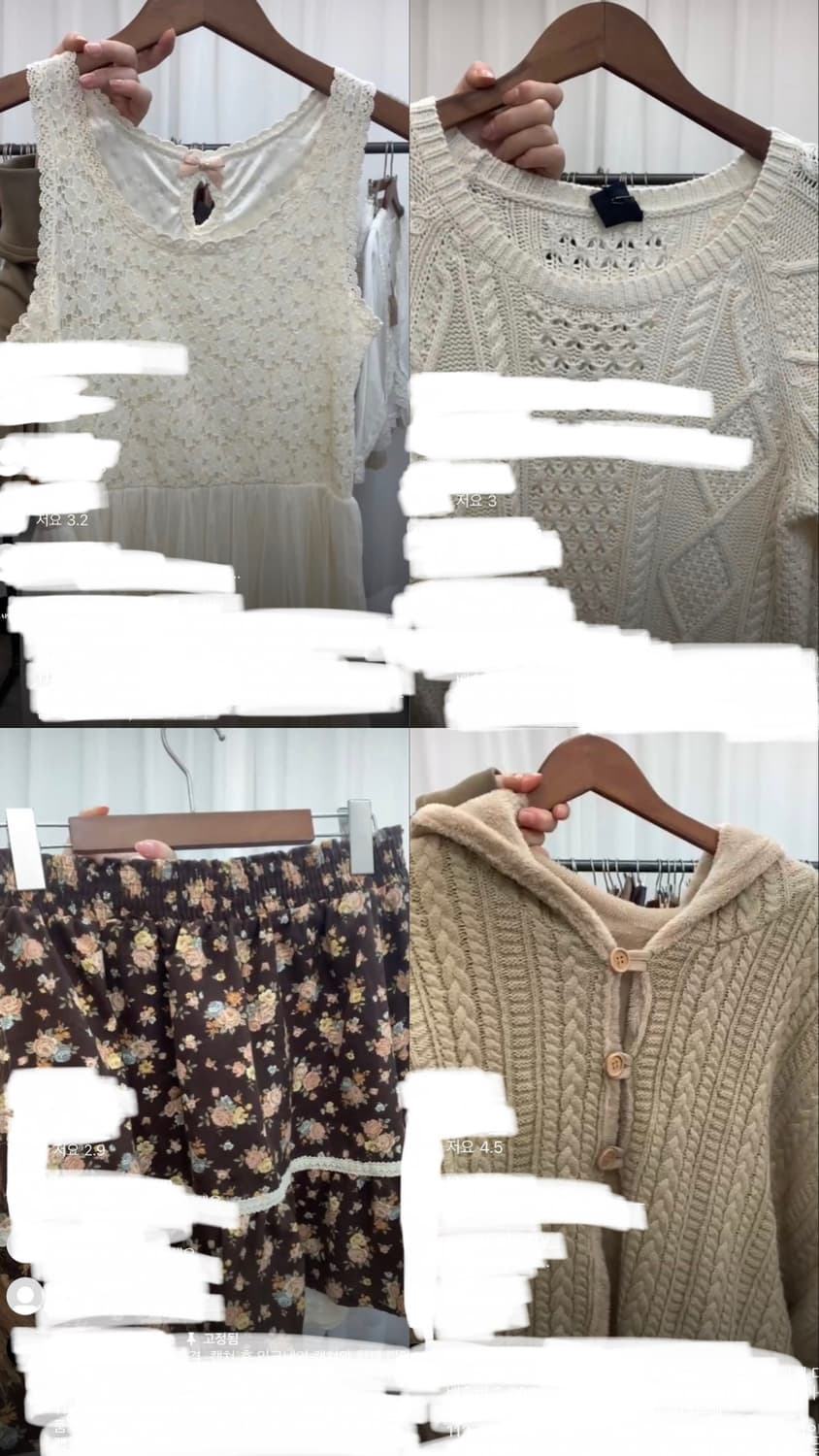 빈티지 모리걸 겨울 코디 세트 ( 니트 / 원피스 / 케이프 / 치마 ) 상품이미지3