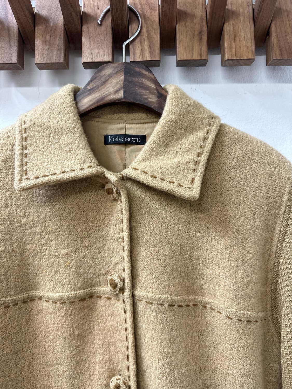 일본빈티지 울 니트 칼라 코트 자켓 상품이미지2