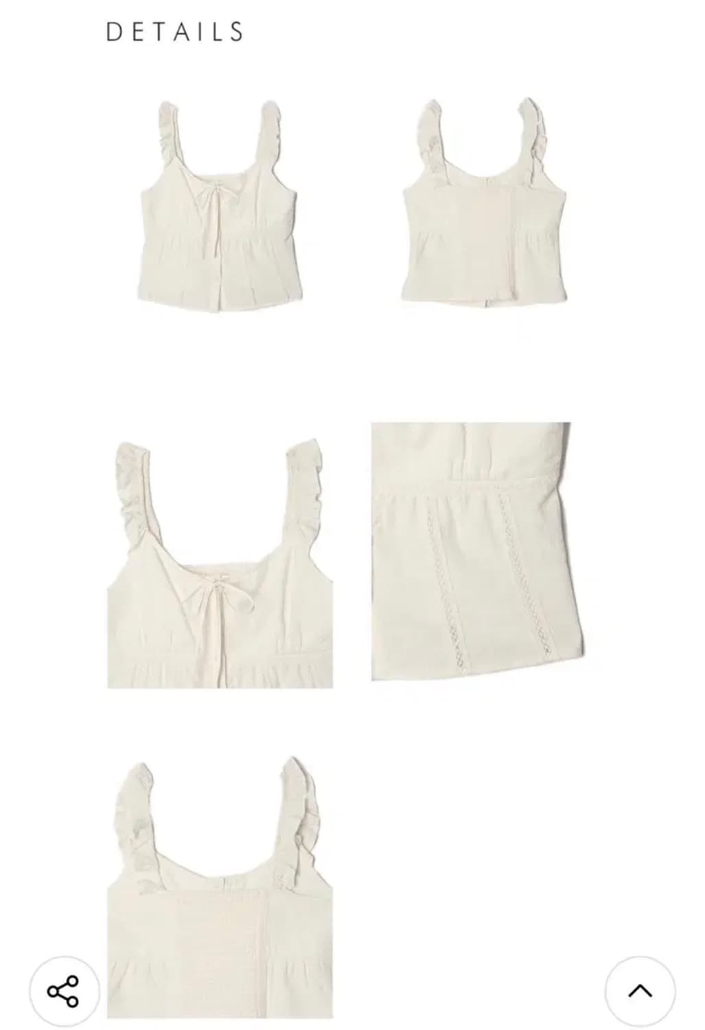 던스트 포 우먼 슬리브리스 블라우스 아이보리 러블리 펀칭 레이스 여성나시 상품이미지3