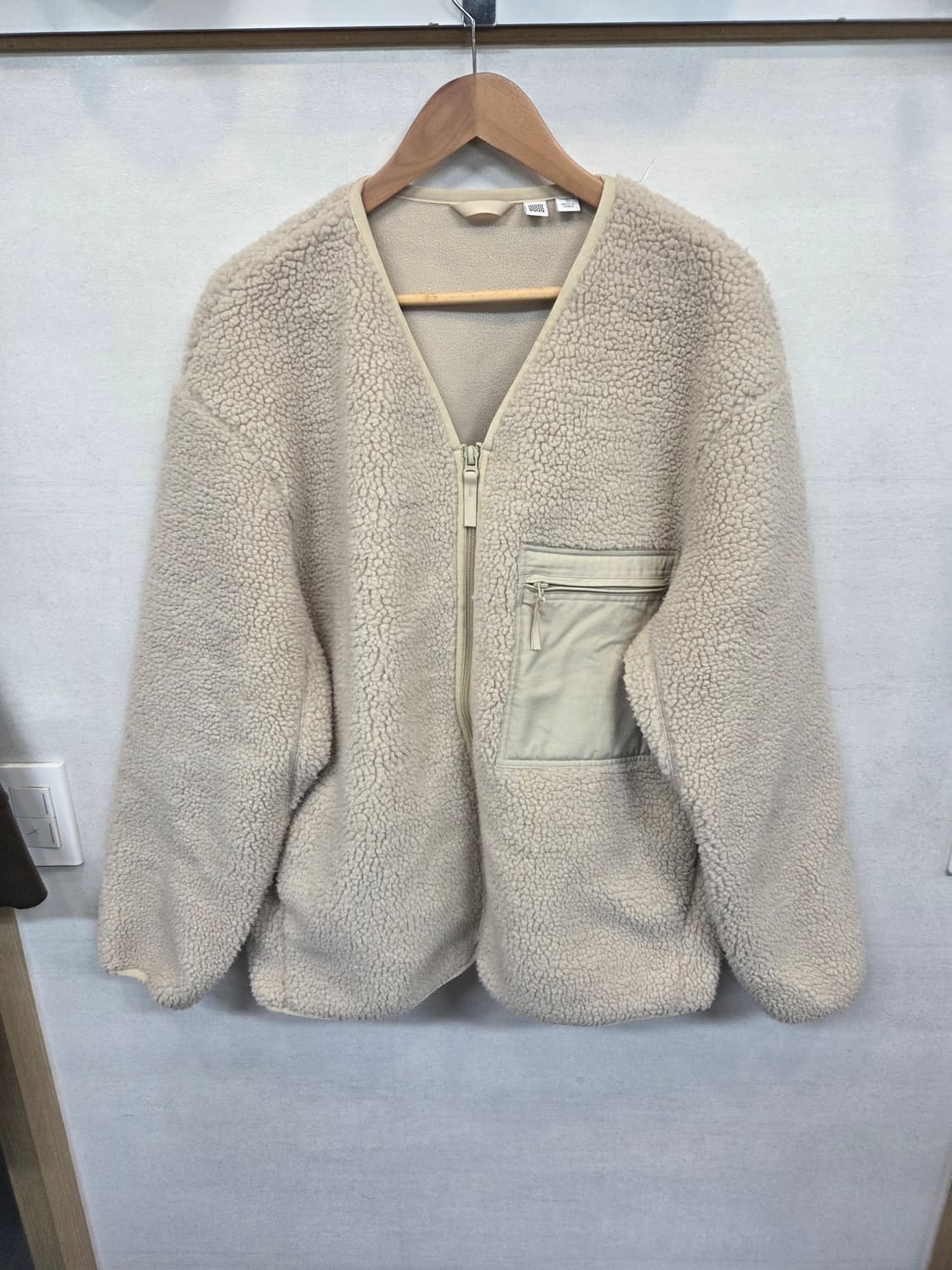 유니클로 u 르메르 노카라 뽀글이 플리스 자켓 xl 상품이미지1