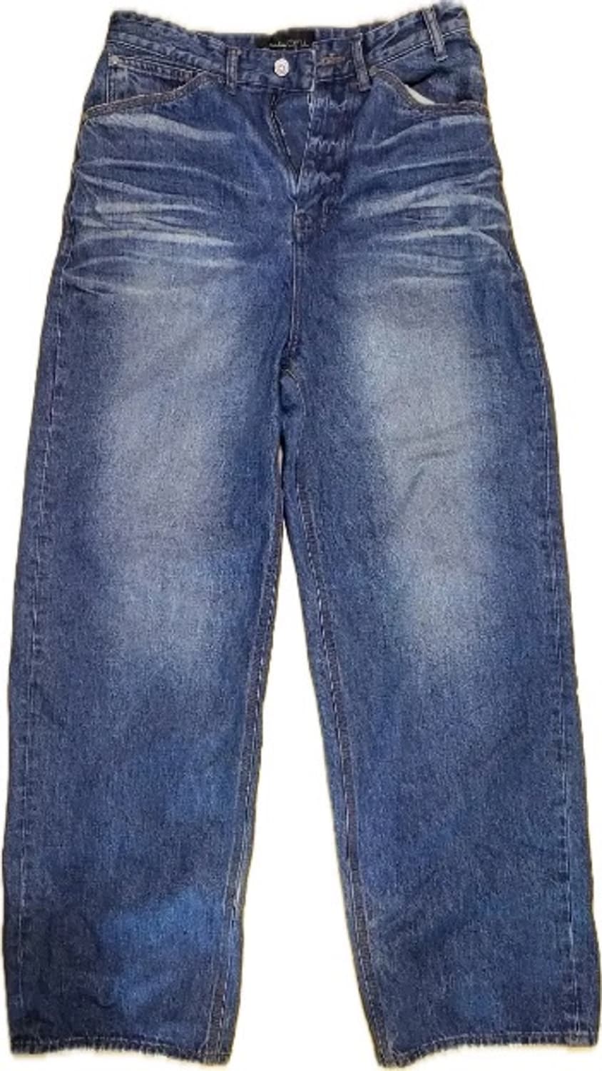 [S] STU 23SS 엠보 와이드 데님 팬츠 미드 블루 상품이미지1