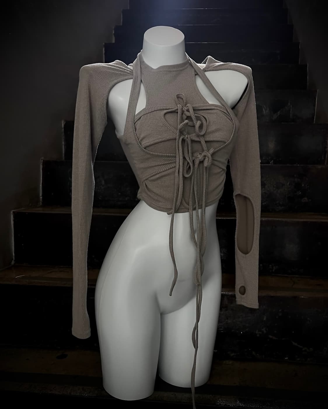 혜인 서 마크라메 투웨이 슬림 워머탑 상품이미지1