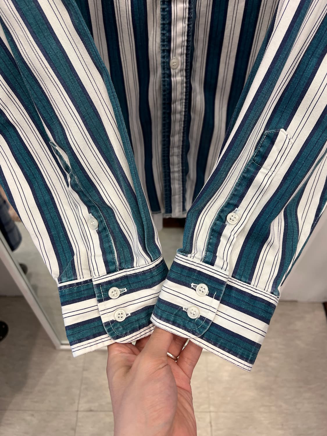 90s Wrangler 랭글러 COWBOY CUT 스트라이프 웨스턴 셔츠 상품이미지3