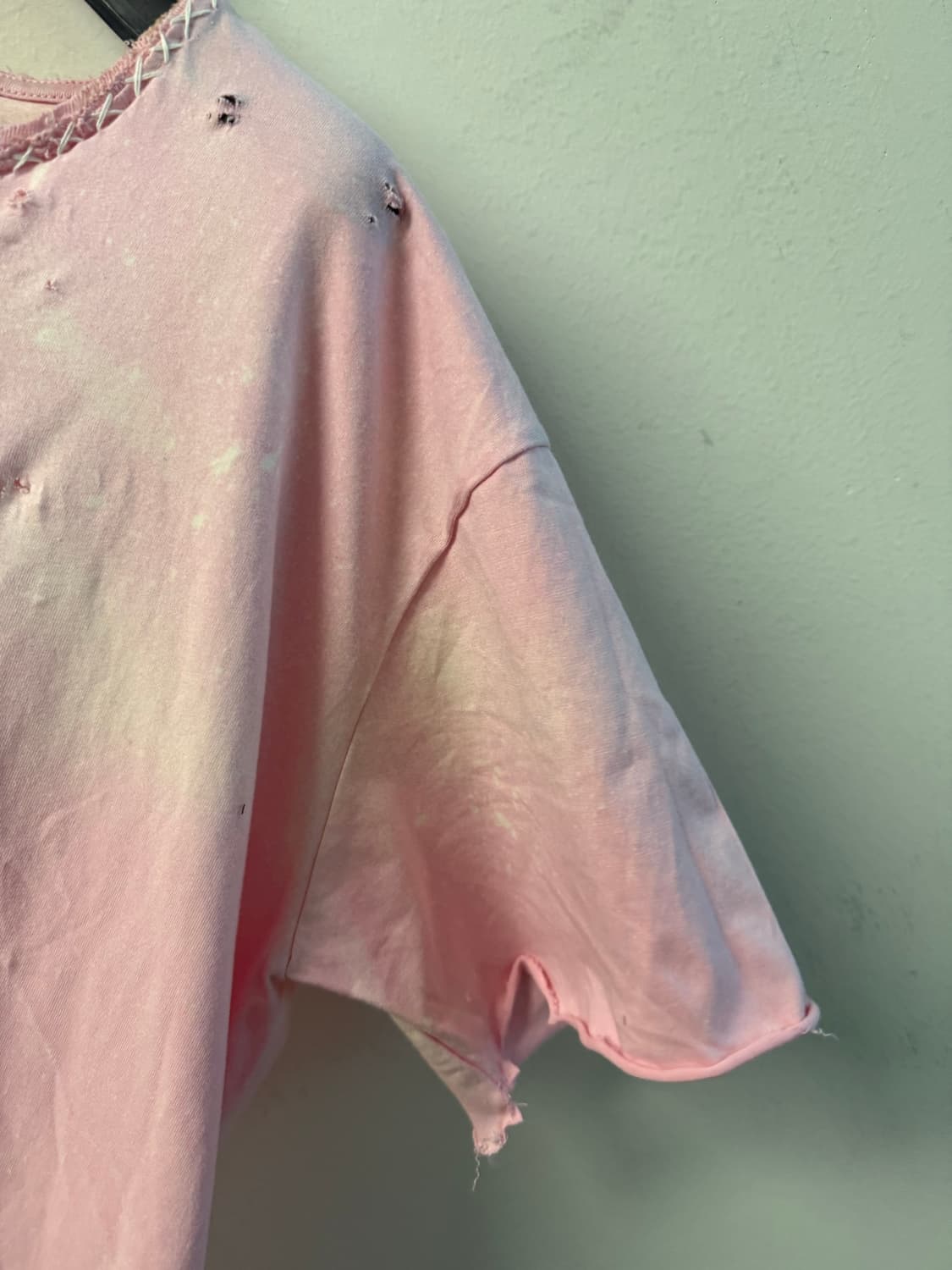 빈티지 페이딩 pink+white 색감 distressed 티셔츠 상품이미지7