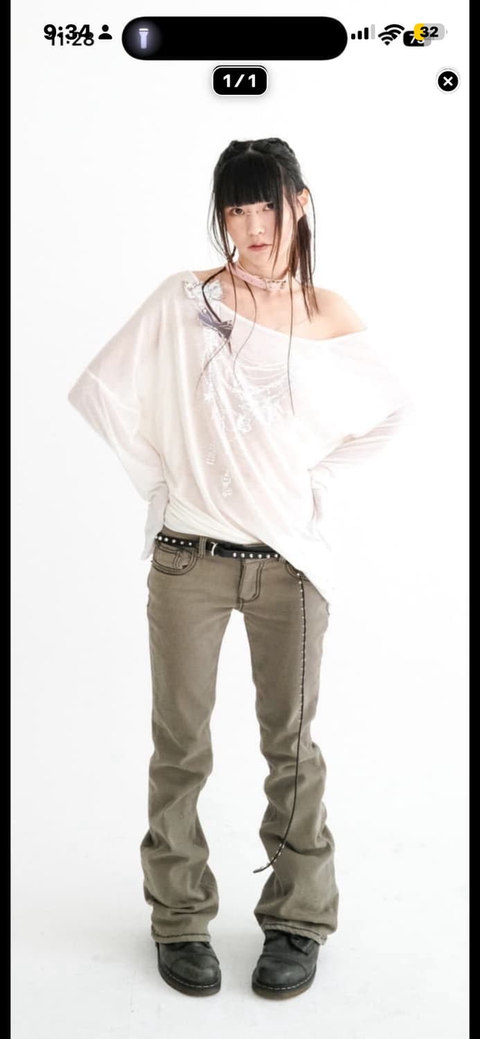 샵페어리 stitch low rise flare pants 상품이미지1
