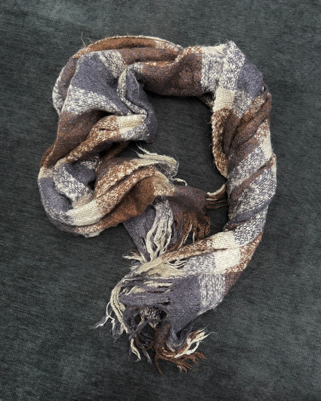 빈티지 러프 체크 머플러 상품이미지1