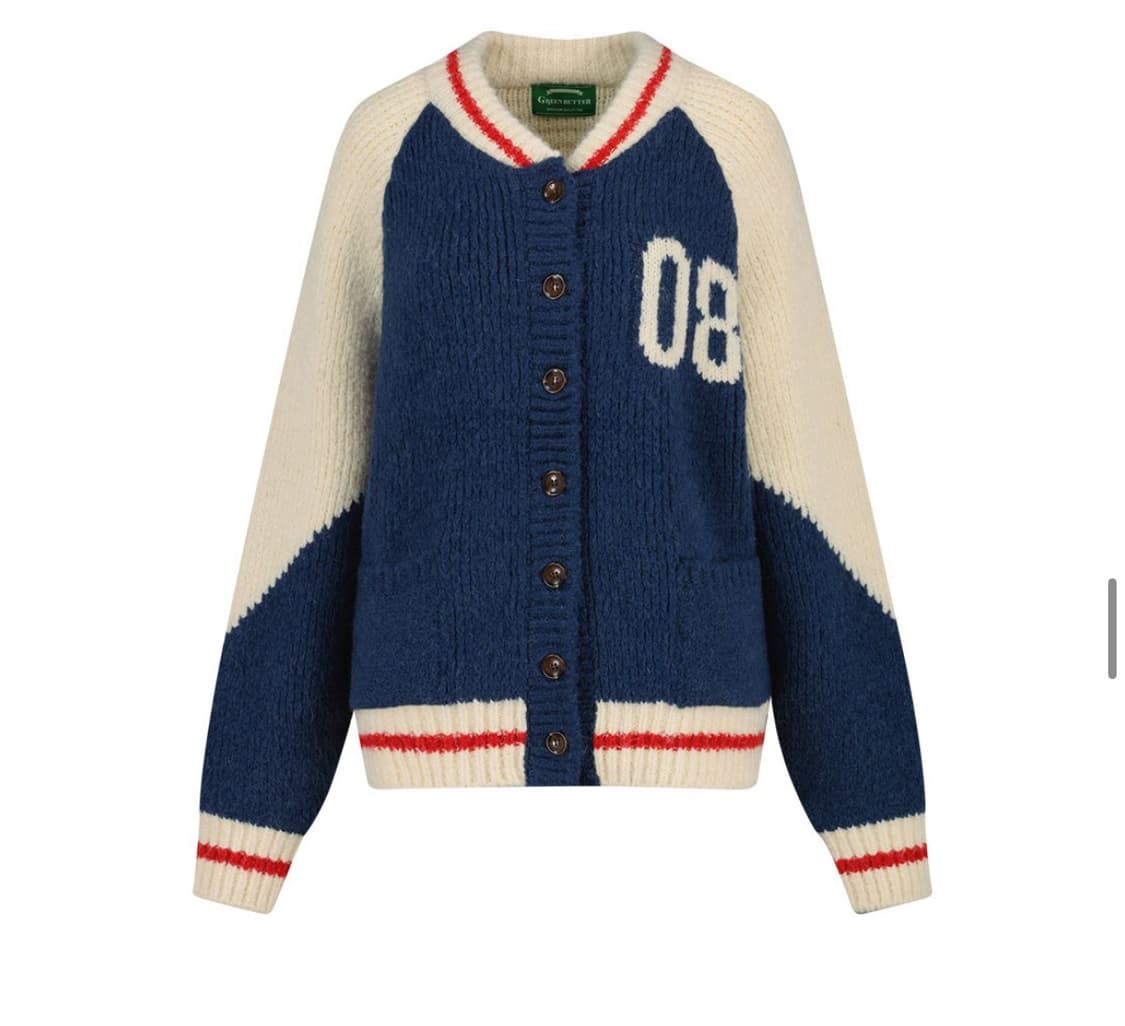 그린버터 바시티 알파카 니트 가디건 상품이미지3