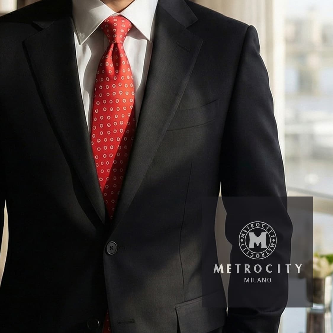 메트로시티 실크 레드 도트 패턴 넥타이 8.6cm A+등급 A19417
 상품이미지1