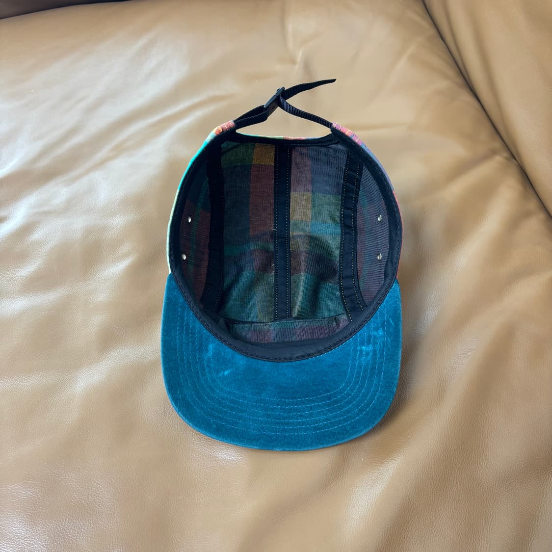 Supreme 슈프림 캠프캡 모자 (Teal Blue Check) 상품이미지6