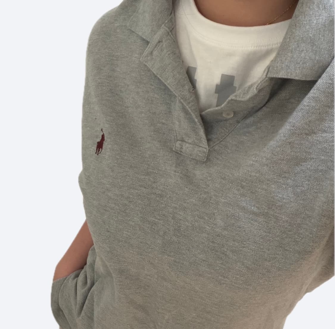 🩶폴로 랄프로렌 커스텀핏 그레이 카라티🩶 상품이미지1