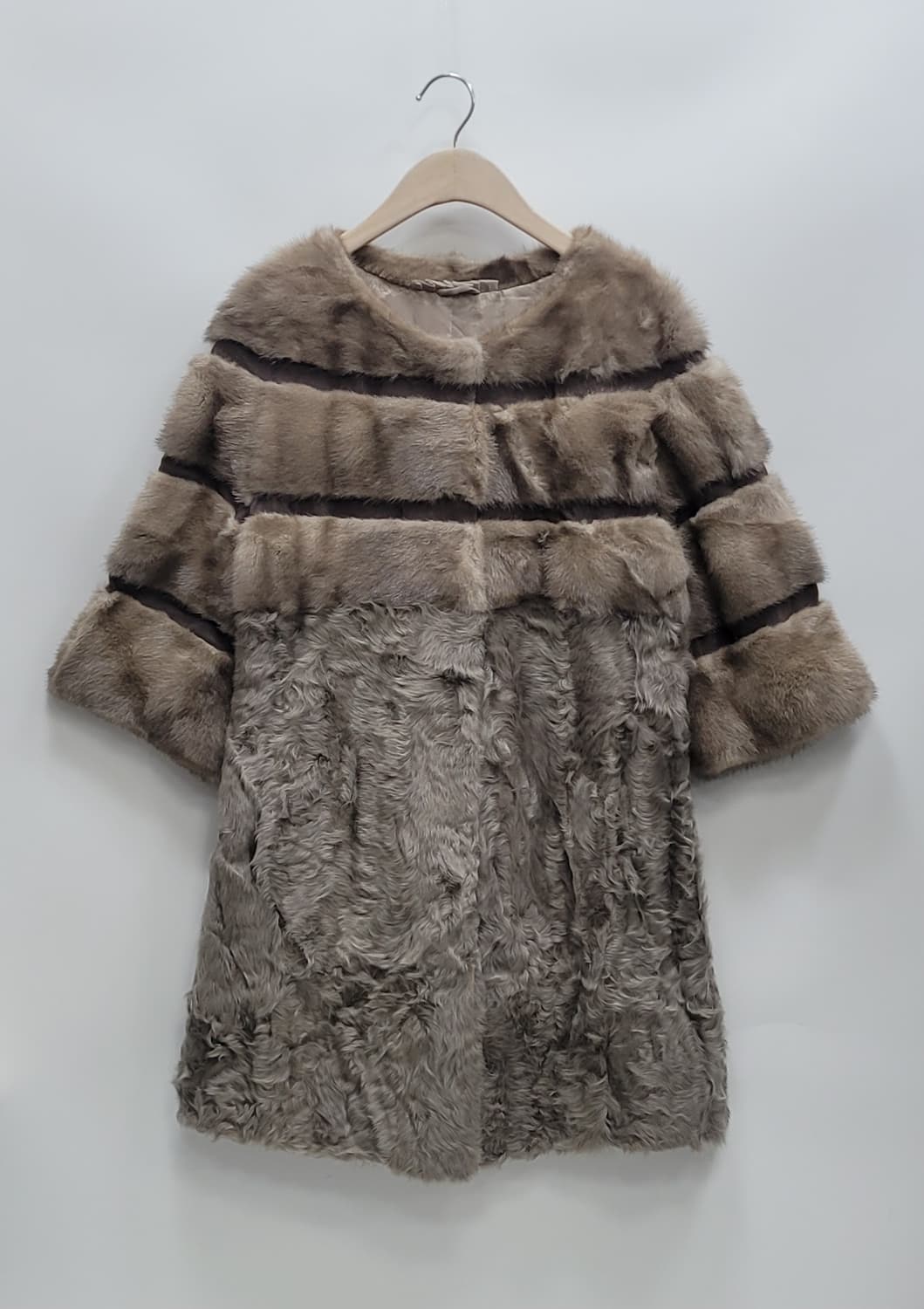 천연 밍크 하프 코트 / 여 M 그레이 브라운
 상품이미지1